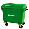 CONTENEDOR DE BASURA CON RUEDAS VERDE 660 LTS.