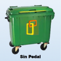 CONTENEDOR DE RESIDUOS PLASTICO CON RUEDAS VERDE 1100 LTS.