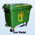 CONTENEDOR DE RESIDUOS PLASTICO CON RUEDAS Y PEDAL 1100 LTS.